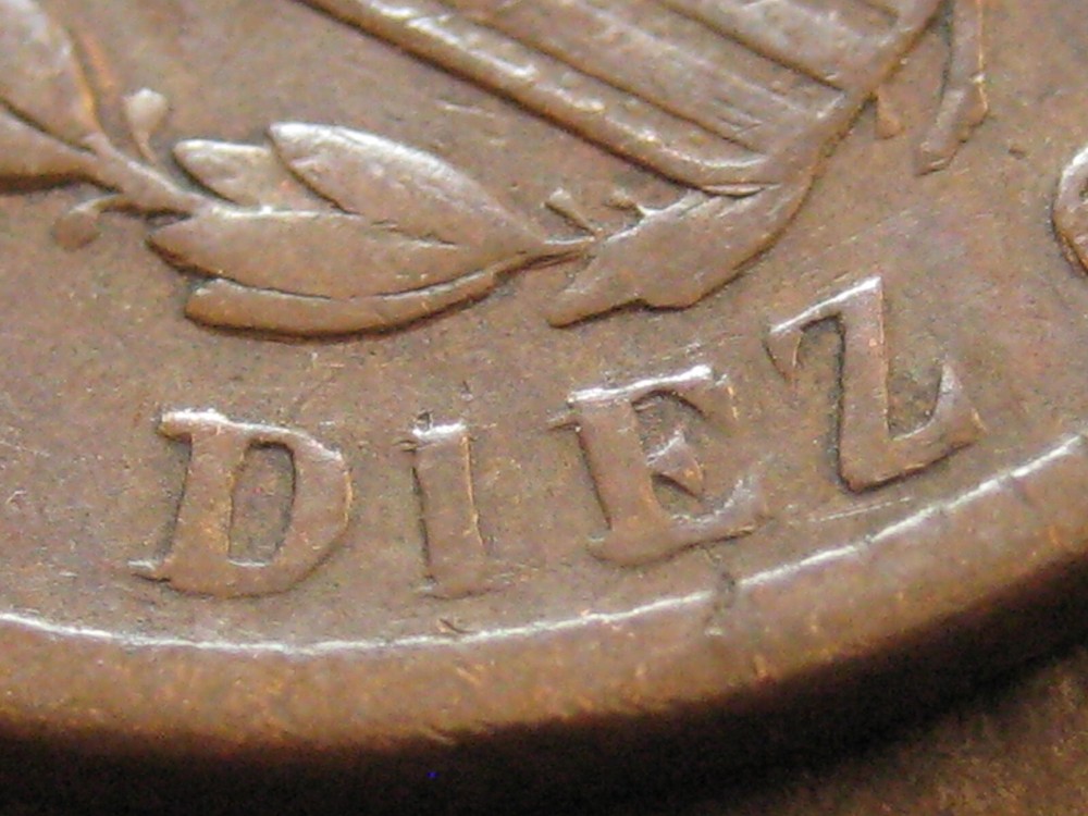 1879 OM Spain 10 Centimos - * Doubled Die Reverse * DDR Error - (P4505)