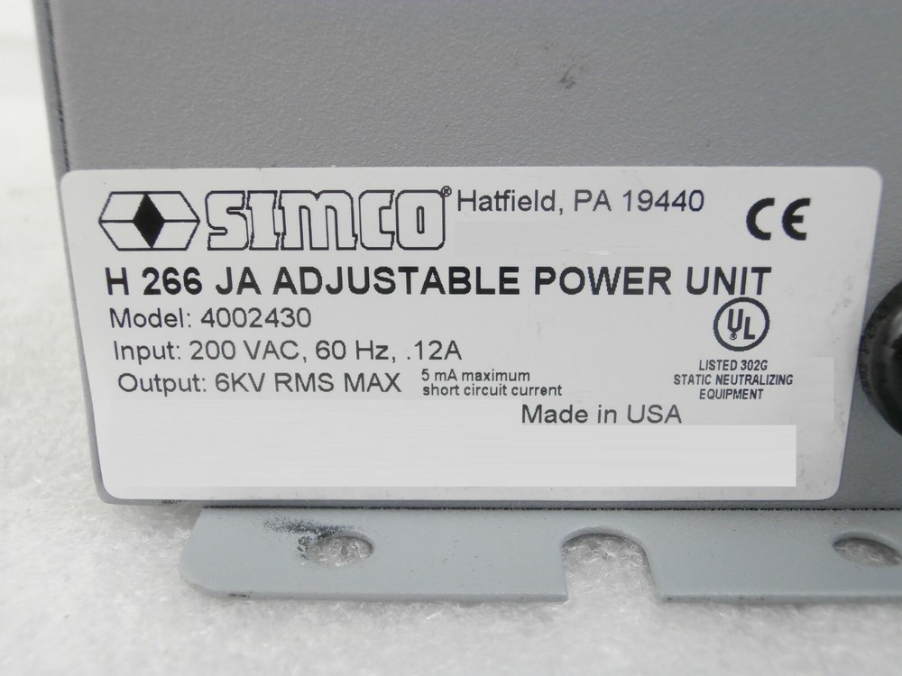 Simco 4002430 Adjustable Power Unit AMAT Applied Materials SEMVision cX Working