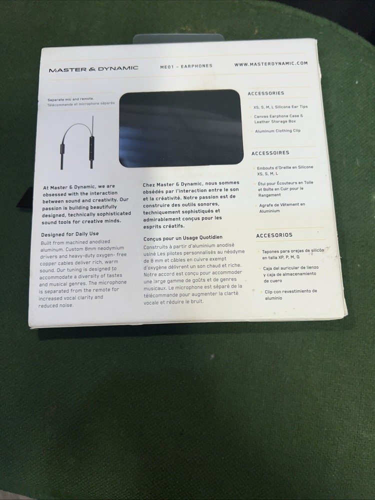 Master & Dynamic ME01 In Ear Headphone Black