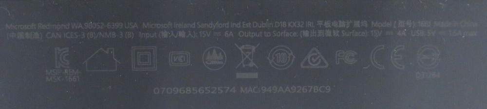 Microsoft Surface Docking Station 1661
