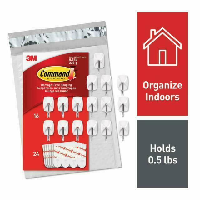 Command GP06716NA 16 Wire Hooks and 24 Strips, Small - White