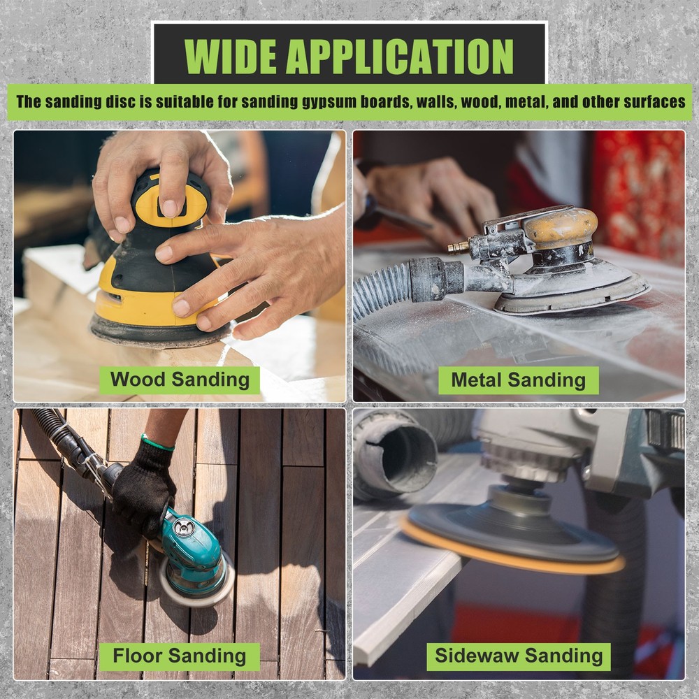 15 Pcs 5 Inch 80 Grit Hook and Loop Sanding Disc, Red