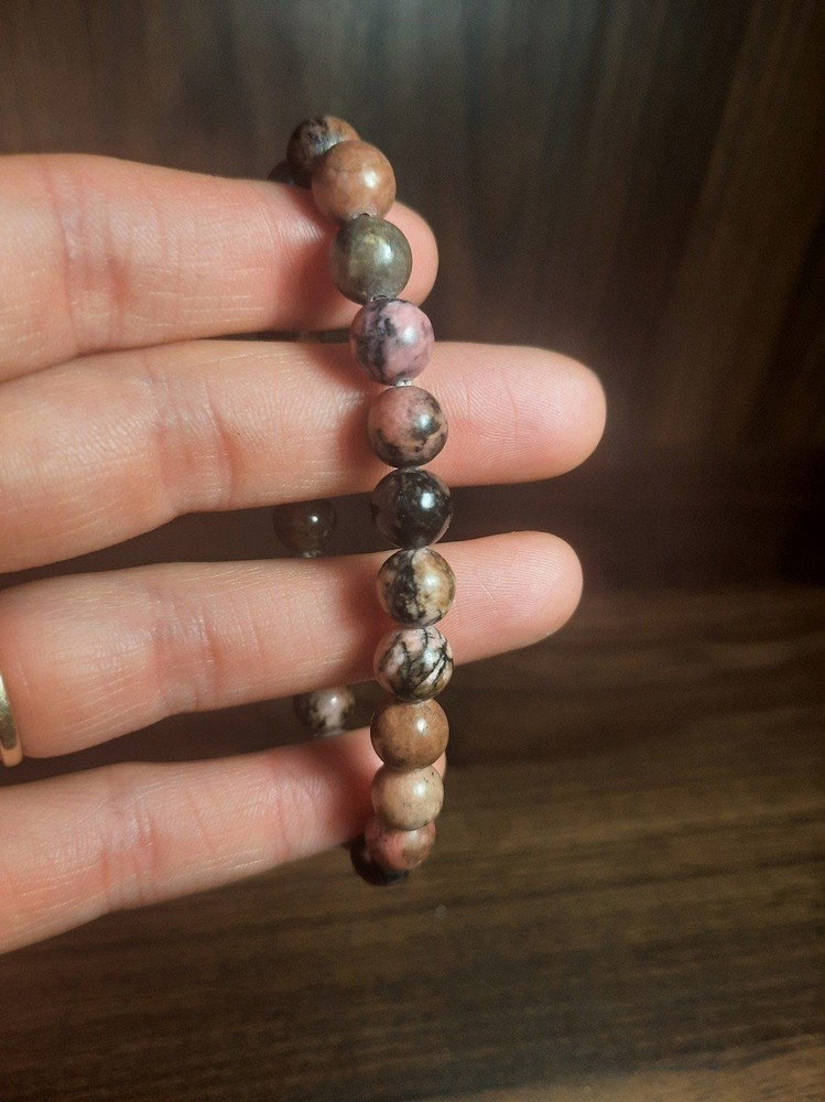 Rhodonite stone beaded bracelet