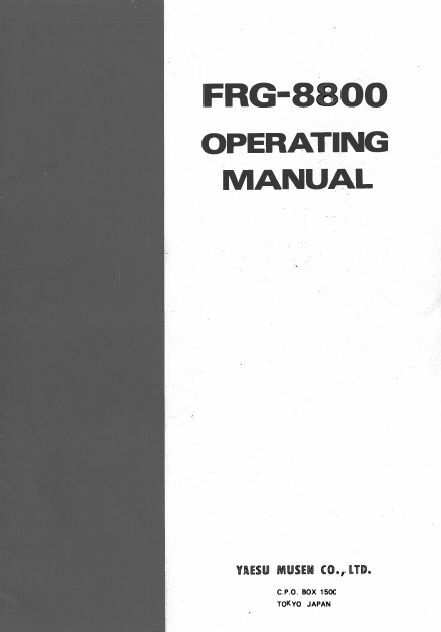 YAESU FRG-8800 INSTRUCTION MANUAL