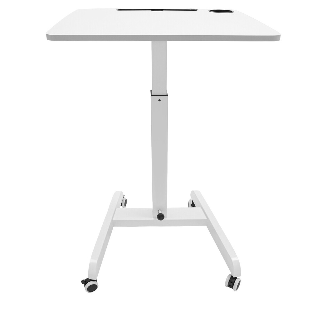 Adjustable Rolling Podium Mobile Standing Laptop Desk Presentation Lectern Table