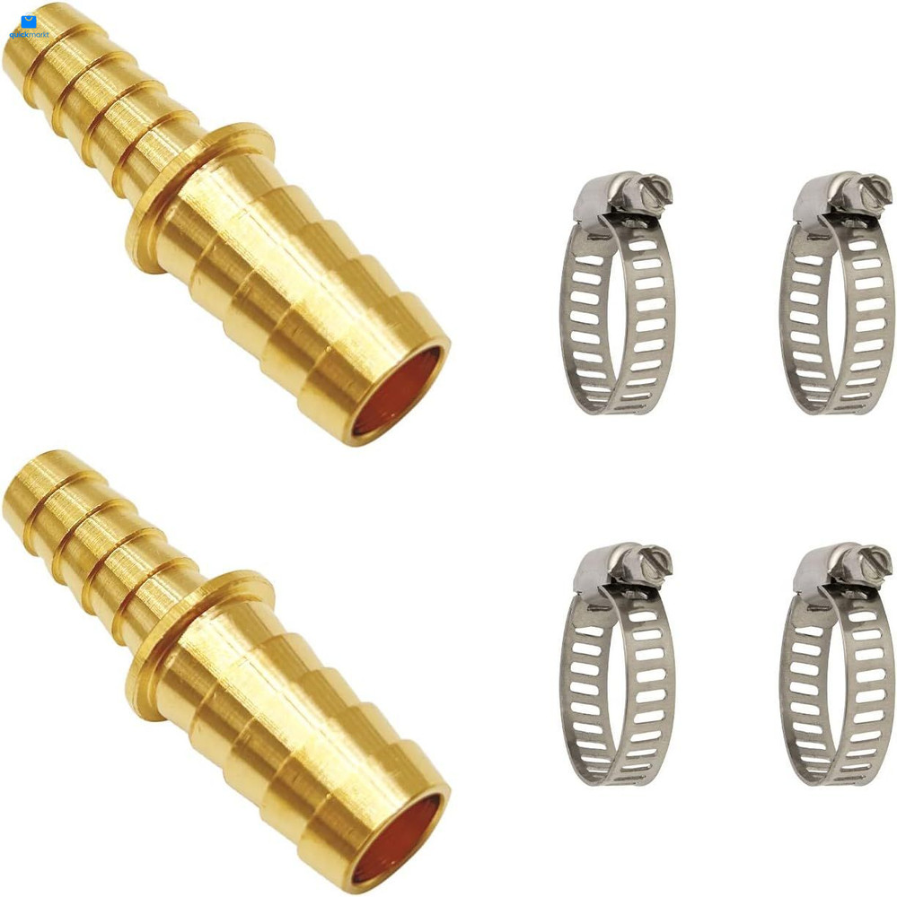 Brass Hose Barb Reducer 2 PCS, LIONMAX Fittings 3/8-1/2,