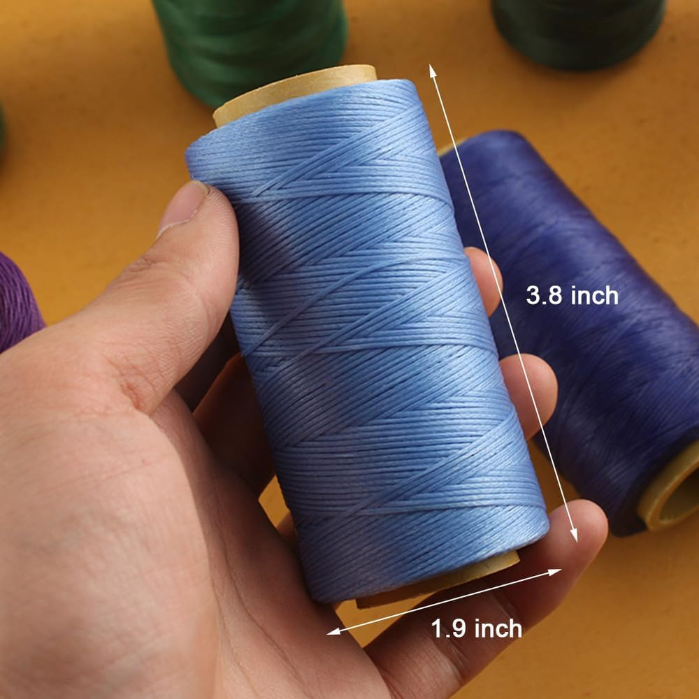 Flat Waxed Thread for Leather Sewing Wax String Polyester Cord Craft Stitching B