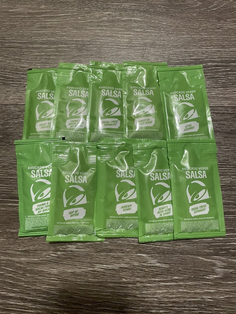 Taco Bell Avocado Verde Salsa - 10 Sauce Packets - Limited Release