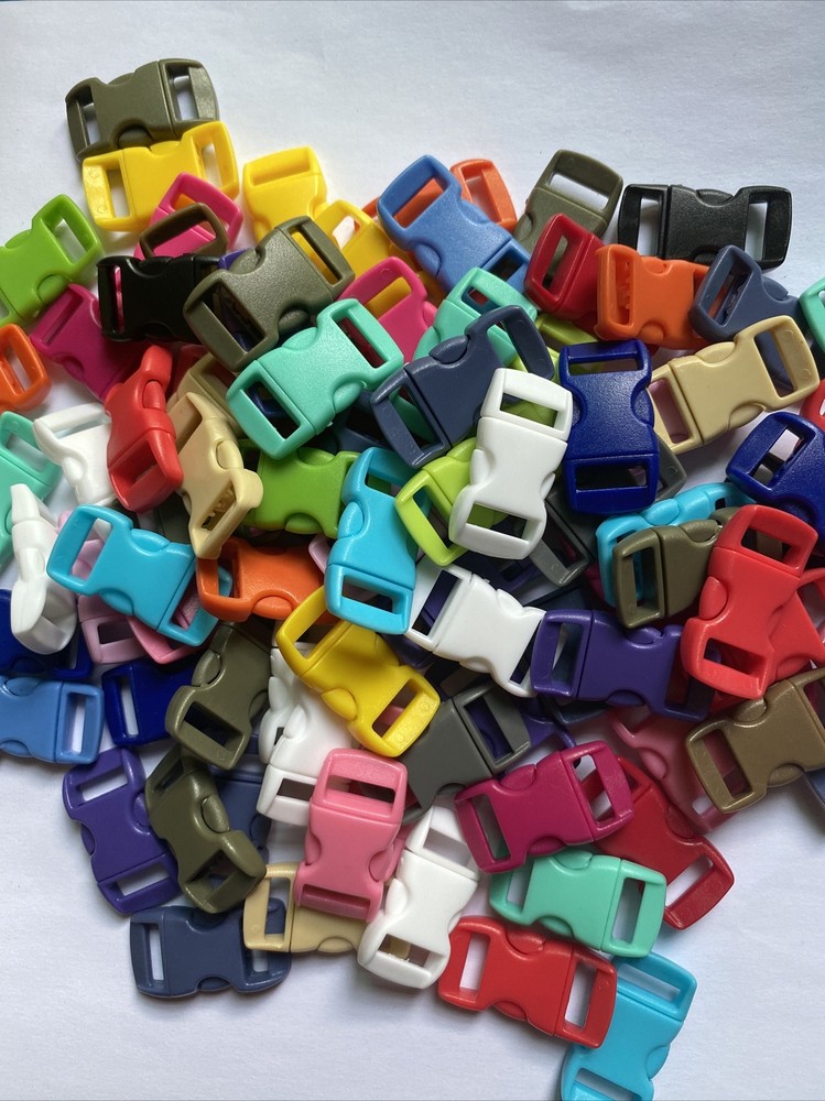10mm Random Mixed 50pcs Side Release Plastic Buckles Clips Webbing Diy Pet