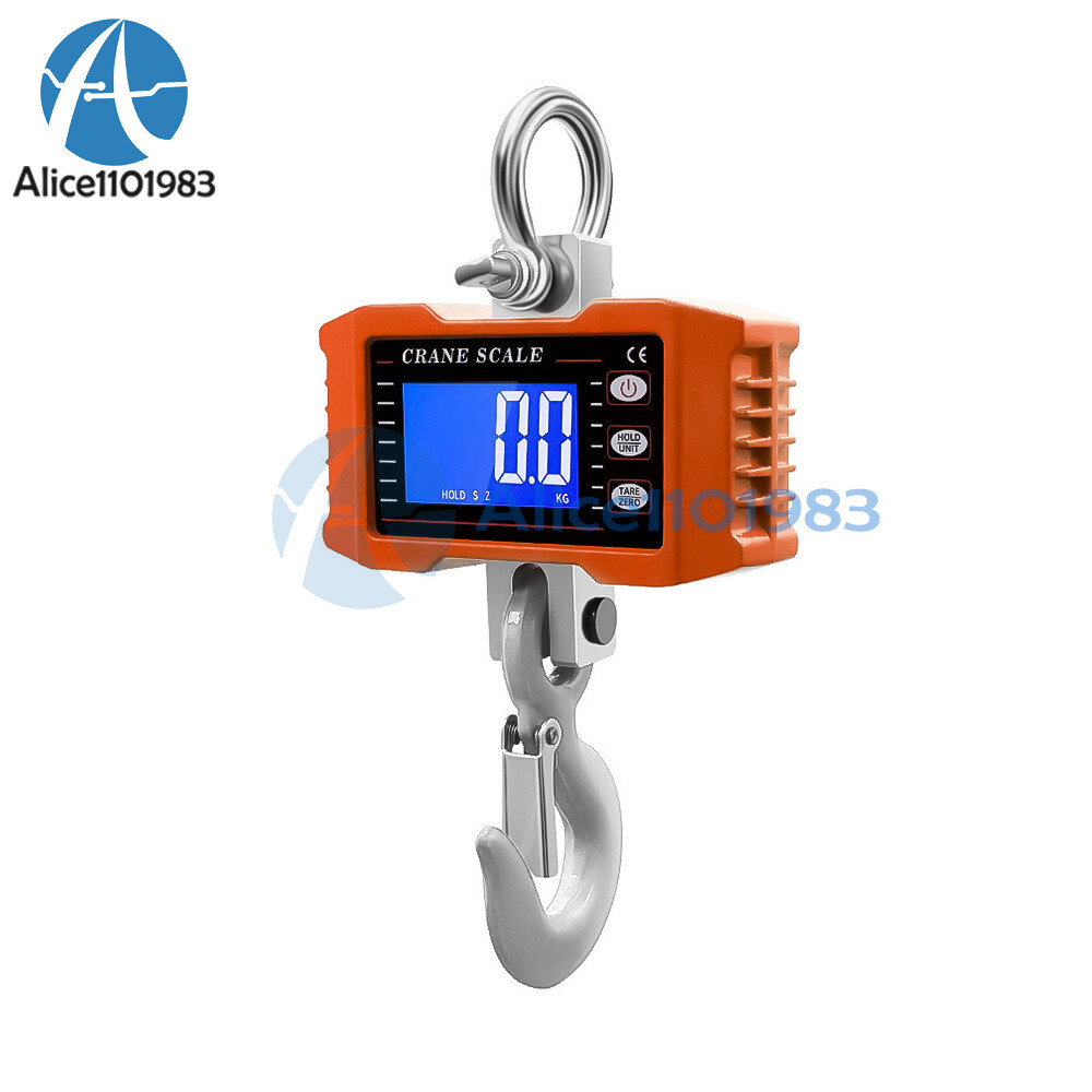 LCD Digital Crane Scale Heavy Duty Electronic Hook Hanging Scale 1000kg