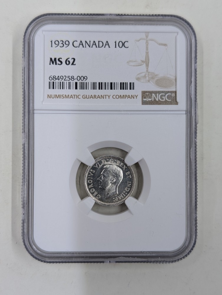 1939 Canada 10C NGC MS62