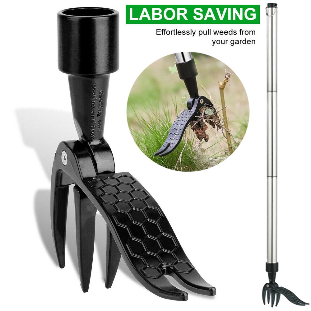 Weeder Puller Stand Up Weed Tool Handle Claw Garden Outdoor Root Remover Killer