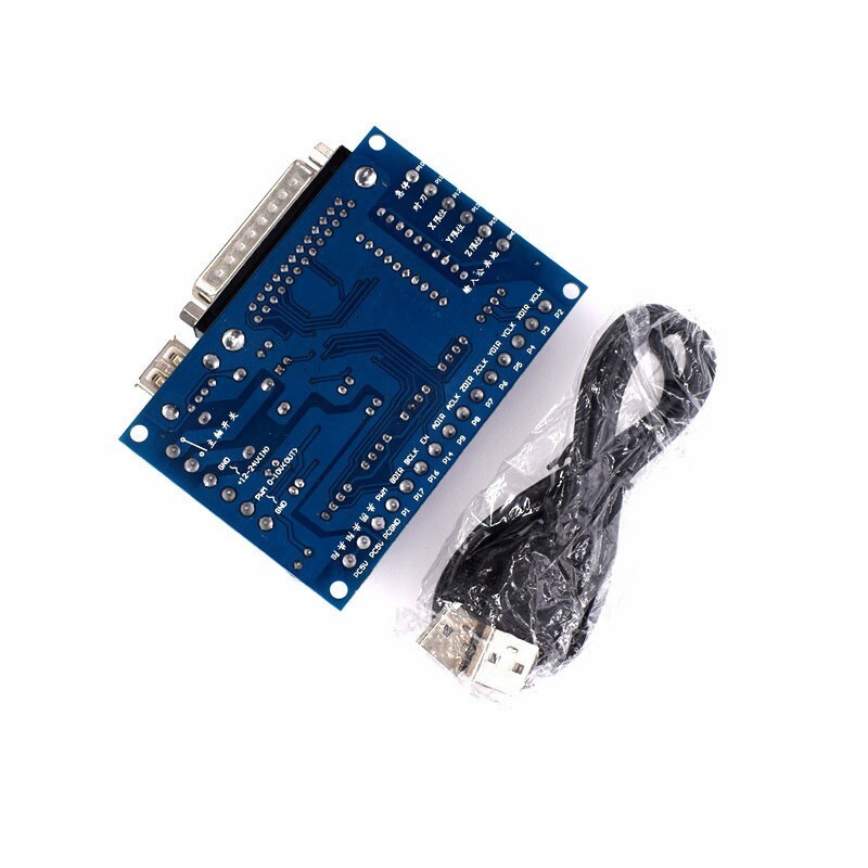 5 Axis CNC Interface Adapter Breakout Board For Stepper Motor Driver Mach3 W/USB