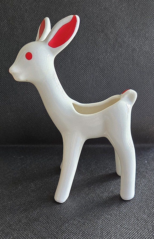 Cute 1950s Ceramic Deer Planter Decoration 6" Tall