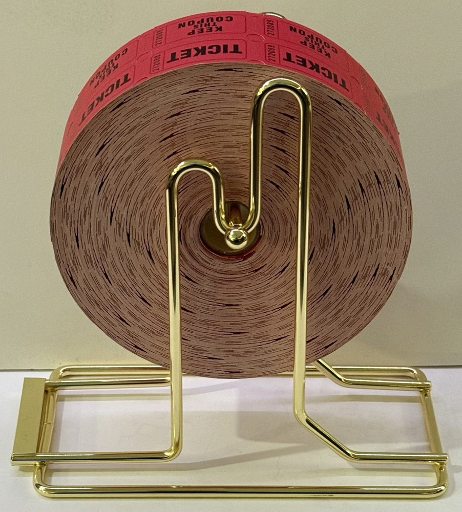 Raffle Ticket Dispenser/ 1pc. Brass Plated Ticket Holder W/ Multiple Rolls