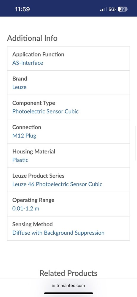 Leuze HT46CI.SL/4X-200-M12: Diffuse Sensor with Background Suppression