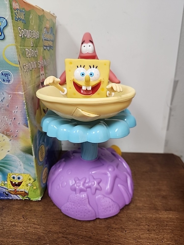 NIB 2002 NICK SOAK SPONGEBOB & PATRICK SPINNIN' SPRINKLER
