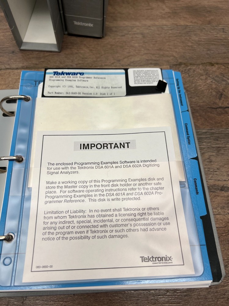 Tektronix DSA 601A 602A Digitizing Signal Analyzers Programmer & User Reference