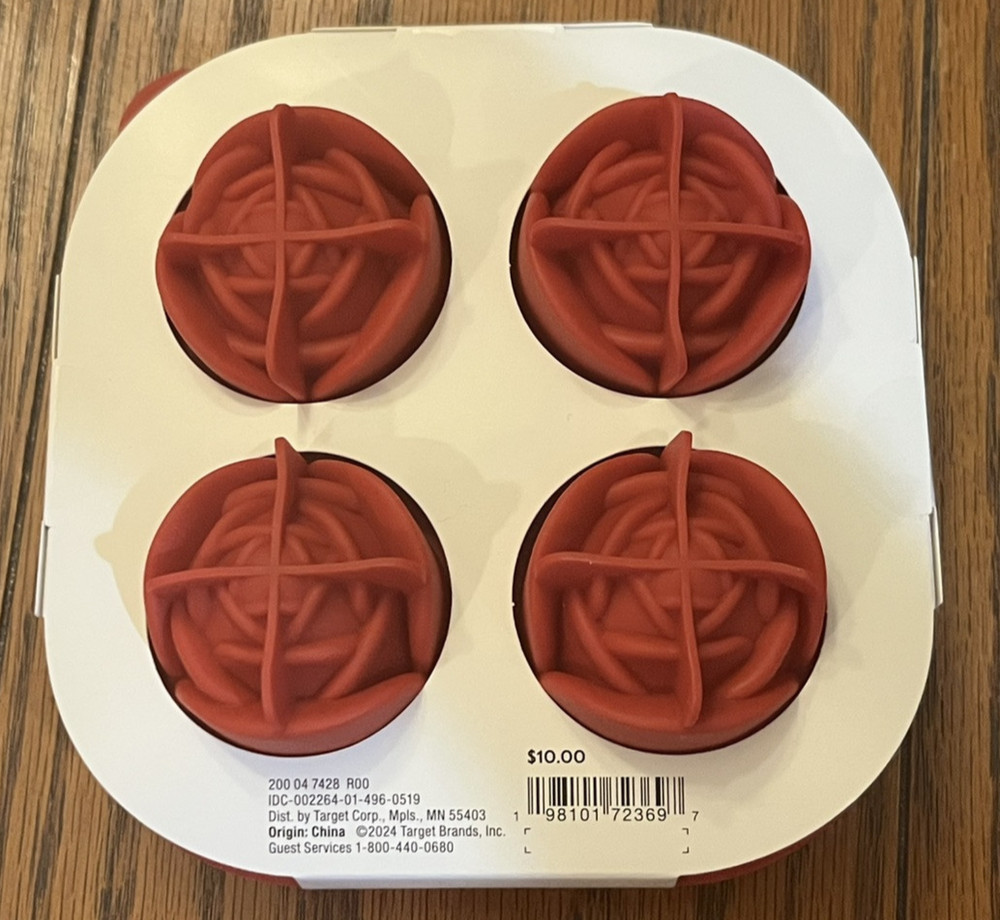 THRESHOLD ROSE SHAPED ICE CUBE MOLD TRAY SET OF 4 - MAKES 16