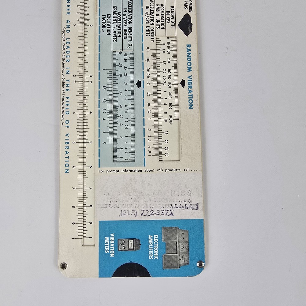 1960 MB Electronics Vibration Computer Slide Rule