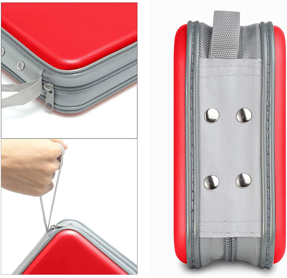 34Disc CD/DVD Case Holders Wallet Hard Plastic DVD Disc Cases Storage Binder Red