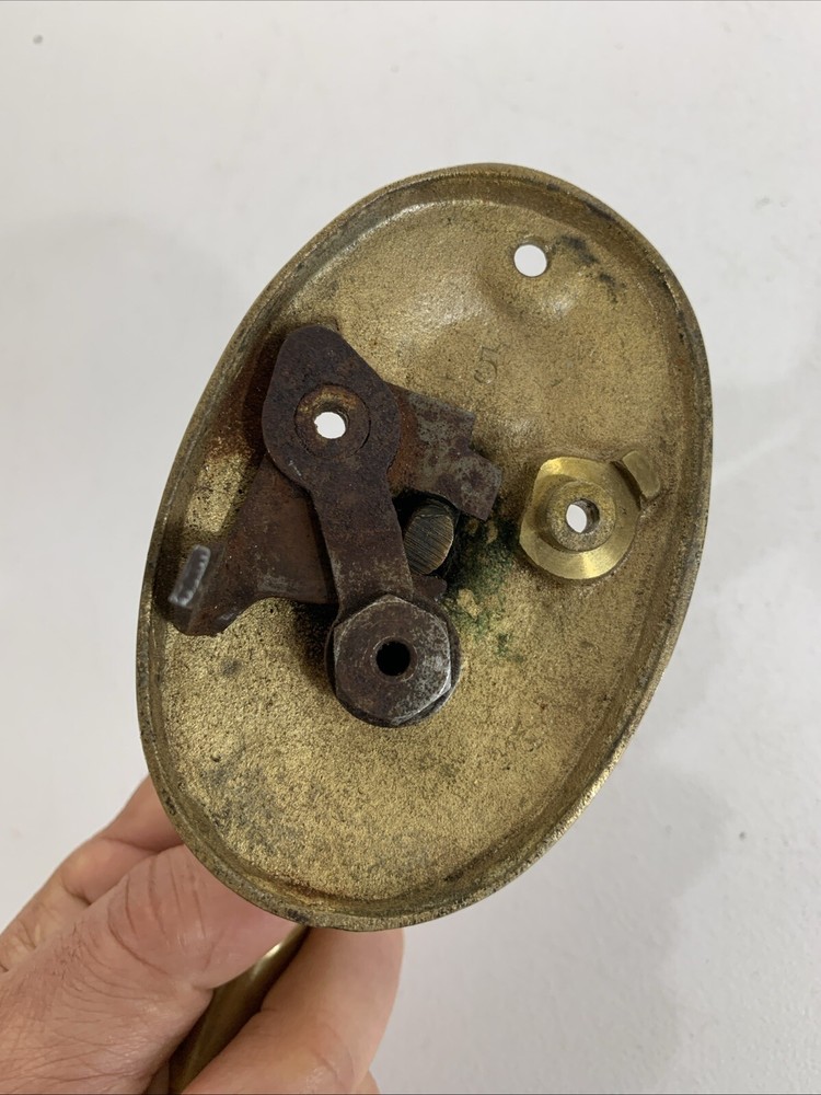 Vintage Large Art Deco Solid Brass Pull Thumb Latch Doorknob Handle 10.5” Long