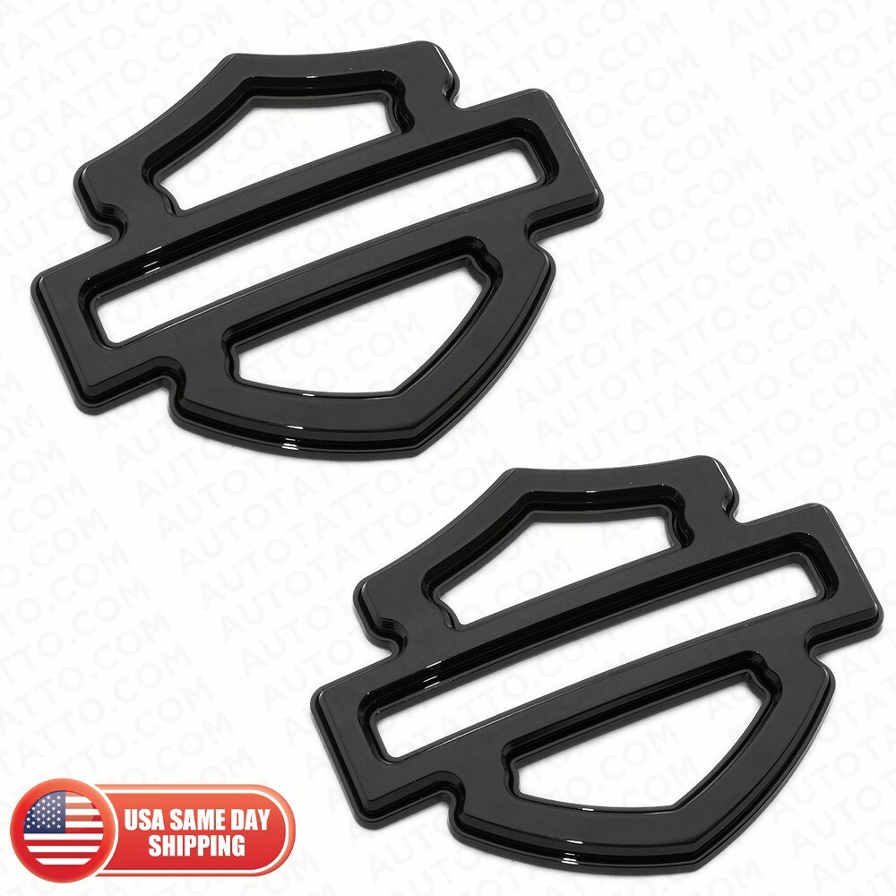 Harley CVO Custom Tank Emblems, Gloss Black Double Layer (set of 2)
