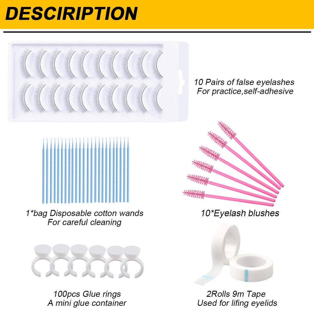 Eyelash Extension Kits, 17Pcs Professional Eyelash Grafting Training Tools Lashe