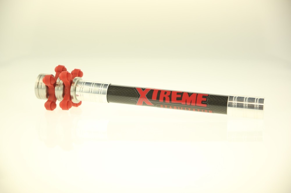 Xtreme Stabilization 6" DOA Stabilizer Carbon Bar Silver Weights Red BowJax