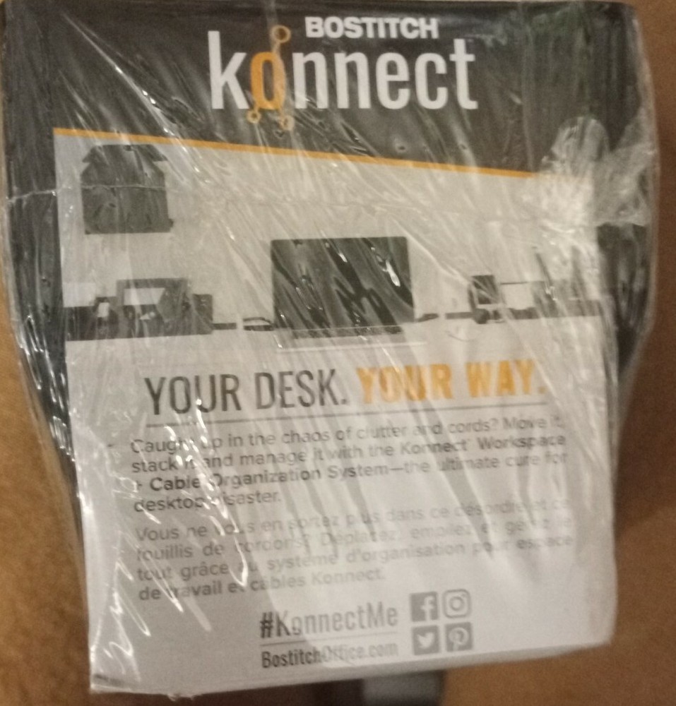 BOSTITCH KONNECT BLACK STORAGE BIN Organizer With Removable Lid & Divider