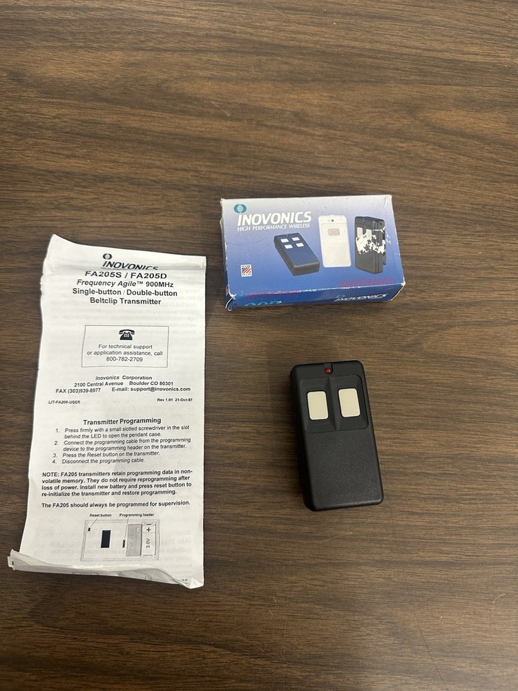 Inovonics FA205D Double-Button Belt Clip Transmitter