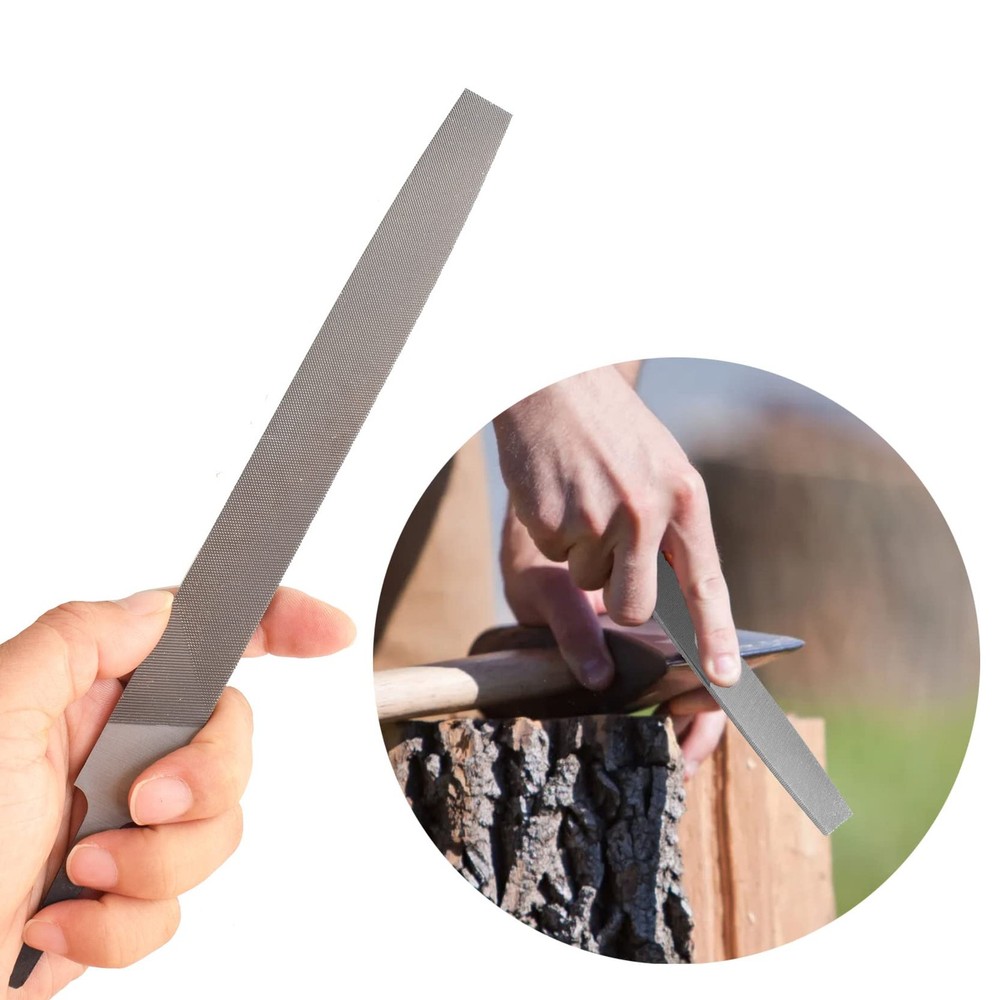 Axe File Sharpener Set 2pcs 8inch Flat Metal Axe File Rectangular Cut Mill Smoot