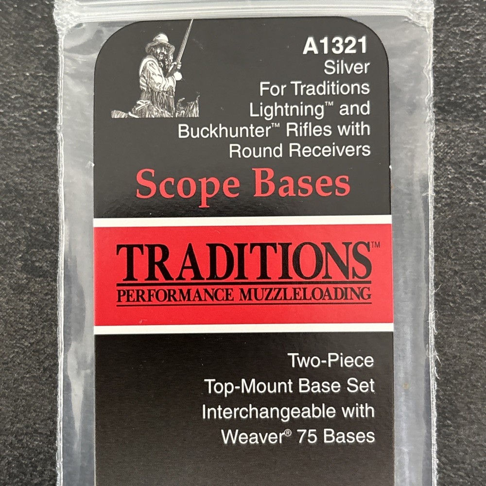 Scope Mount Bases Traditions Silver 2 Piece New A1321