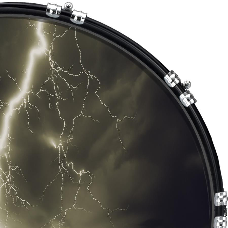 20" Custom Bass Kick Drum Front Head Graphic Graphical Thunderstorm 1