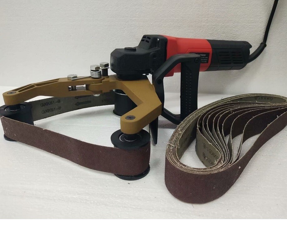 Pipe Burnisher Polisher Tool + 110pcs Abrasive Belts
