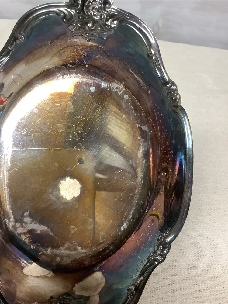 International Silver Co Silver Plated Tray 448 Flower Pattern