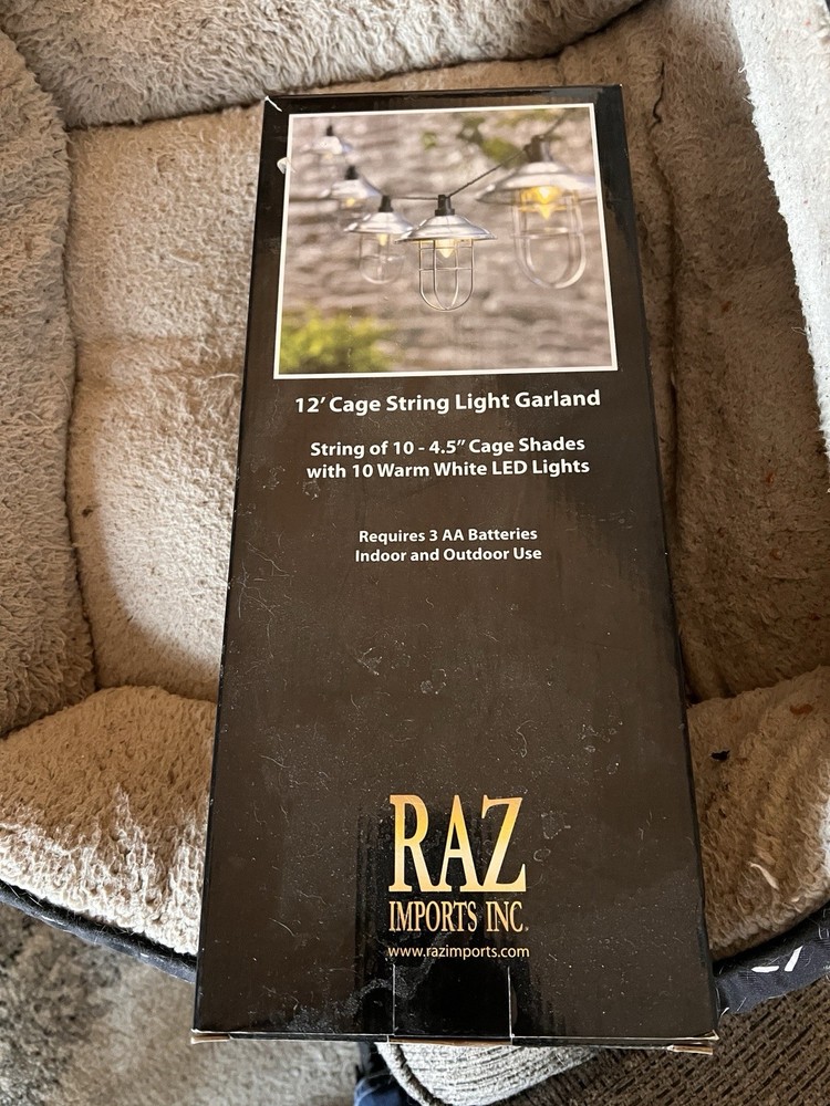 Raz Imports 12’ Cage String Light Garland