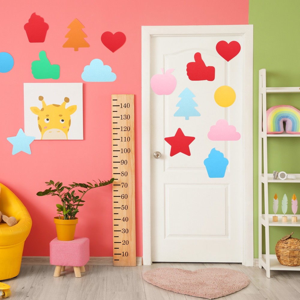 45 Pcs Heart Cutouts, 9 Assorted Color 6 x 5 Inch