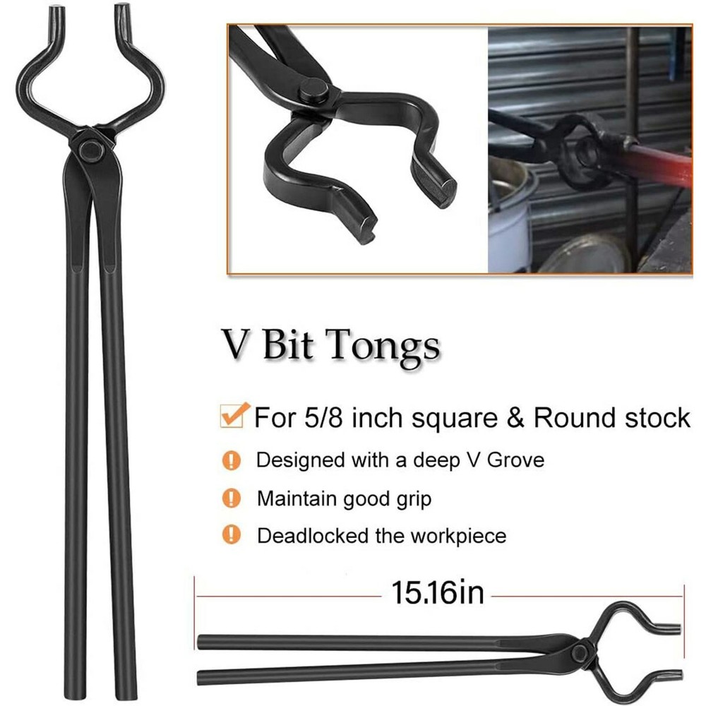 Knife Making Blacksmith Tongs Set 4pcs Forge Bladesmith Tools for Beginners