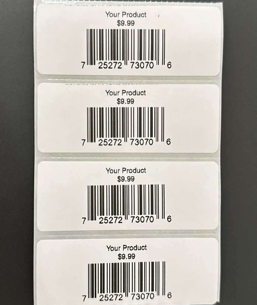 UPC Barcode Labels CUSTOMIZABLE 2.5 x 1 inch Perforated Barcode Label Stickers