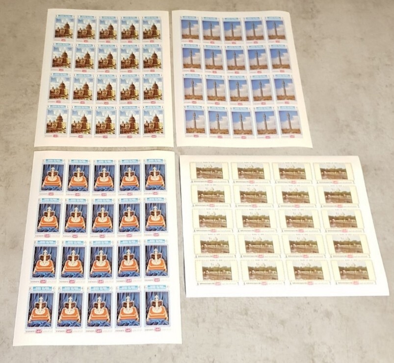 YEMEN ARHITECTURE 10 FULL SHEETS IMPERFORED MNH
