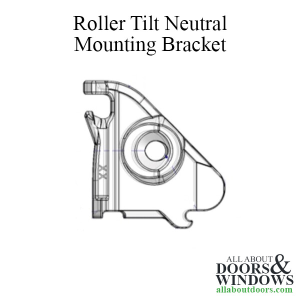 Roller Tilt Neutral Mounting Bracket, Clear Plastic