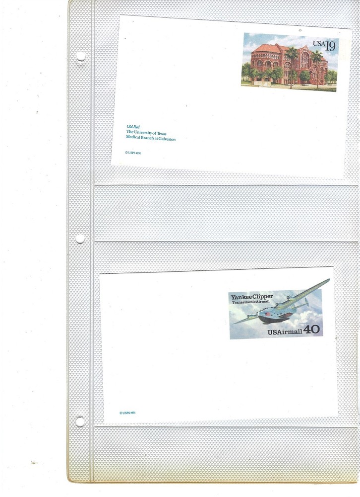 US: 2 postal cards NEW/used MNH 122909