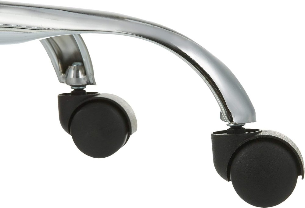 Amazon Basics Drafting Spa Bar Stool w/ Wheels, Height Adjustable Swivel, Black