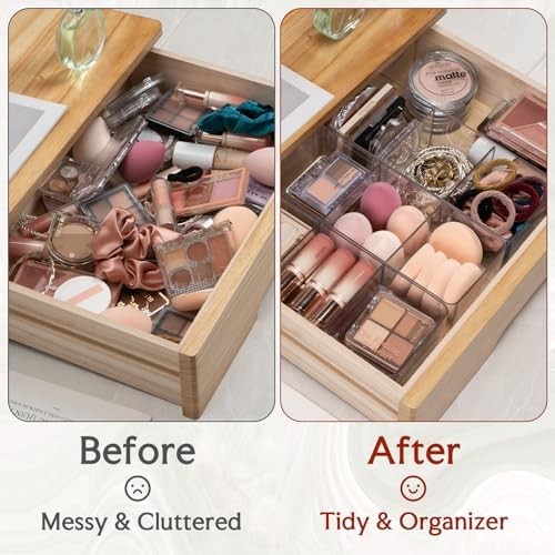 Acrylic Cosmetic Organizer 3-Section Makeup Storage Tray