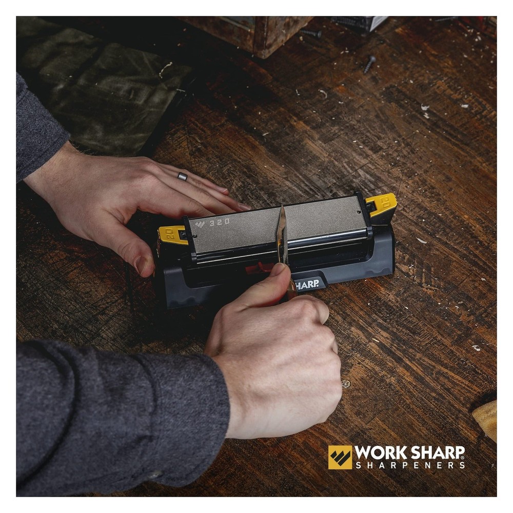 WORK SHARP Benchstone Knife Sharpener 3-Sided Manual Use