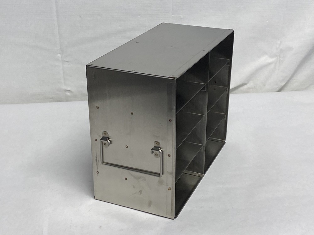 Lab 8-Place 2x4 Array Horizontal Freezer Rack w/ Side Handles Fits 5x5x2” Boxes
