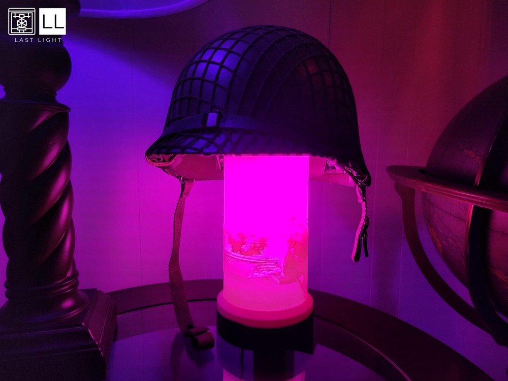 D-Day Lamp & Helmet Display - 3D Printed Lithophane - Customizable!