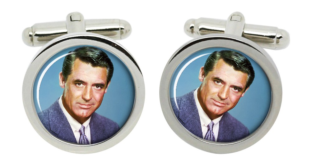 Cary Grant Cufflinks in Chrome Box