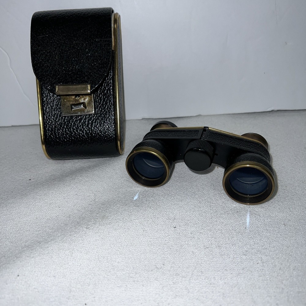 Black & Gold Binoculars With Carrying Case